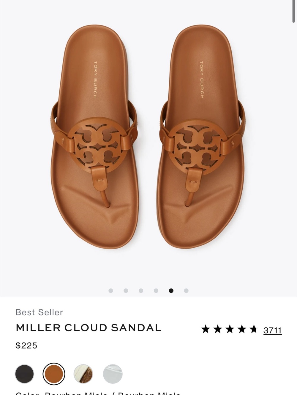 Tory Burch Miller Cloud Sandal in Bourbon Leather